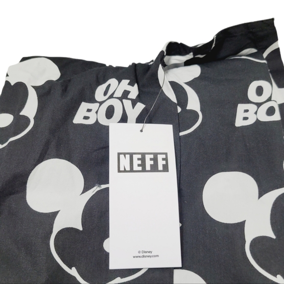 NEFF DISNEY COLLECTION MICKEY MOUSE BUTTON FRONT BLACK MEN SHIRT SIZE L NWT - Picture 8 of 8
